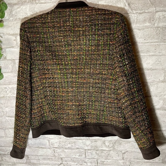 TALBOTS Jacket Women’s Sz‎ 10 Petite Brown Tweed Short Blazer - Picture 10 of 12